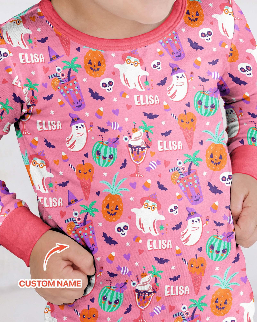 Zweiteiliges Langarm-Pyjama-Set mit Sommerfrüchten