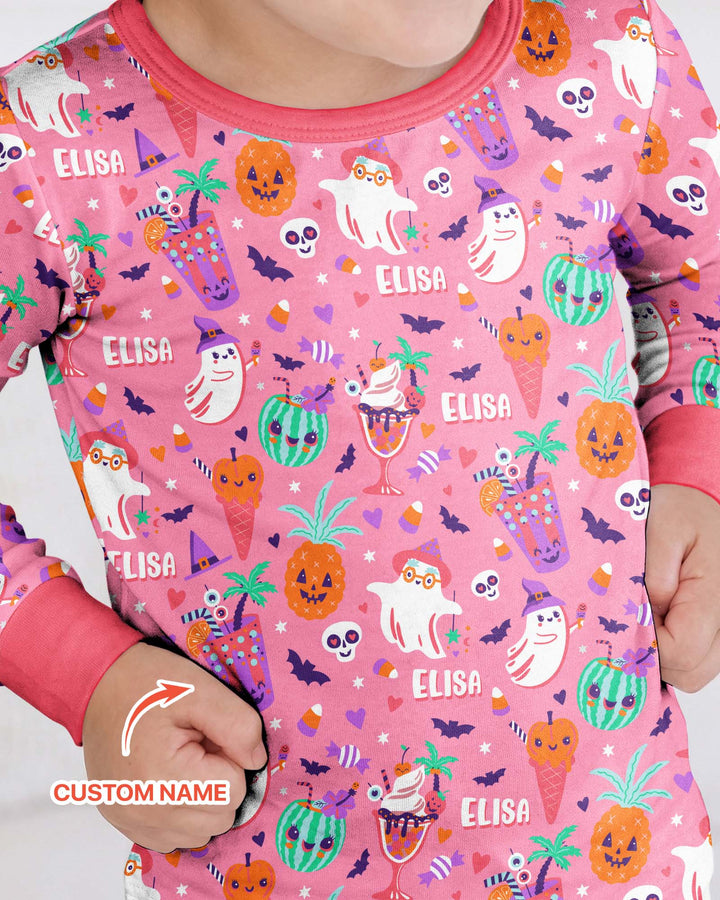 Zweiteiliges Langarm-Pyjama-Set mit Sommerfrüchten