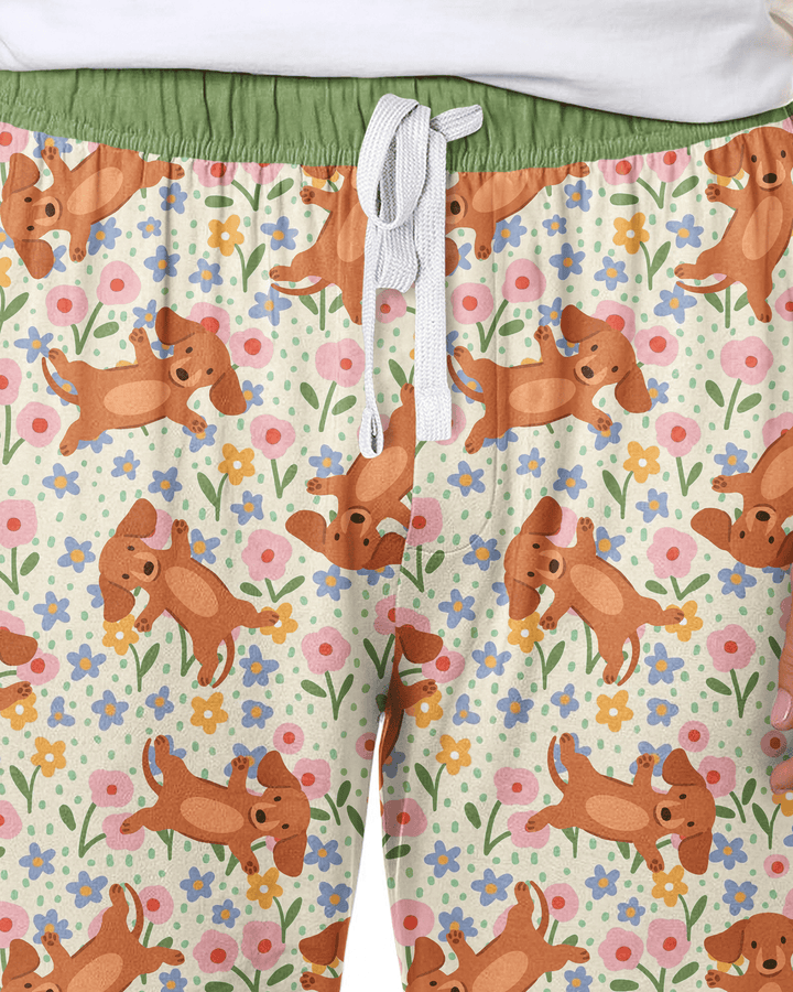 Dachshund Blooms Family Matching Bamboo Men's Pajama Set