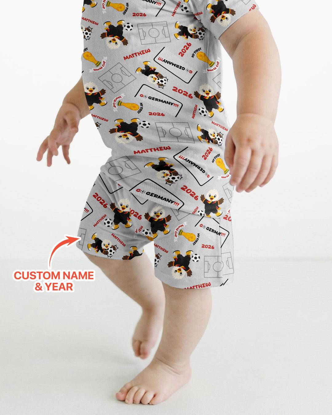 Pijama de bambú de dos piezas de manga corta con pantalón corto, plantilla personalizada