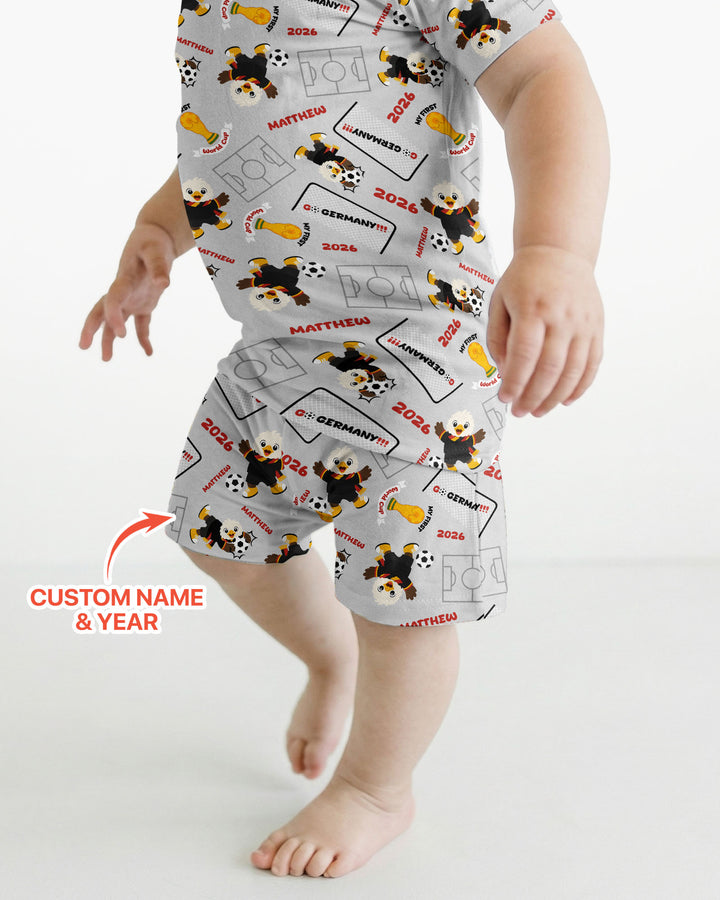 Pijama de bambú de dos piezas de manga corta con pantalón corto, plantilla personalizada