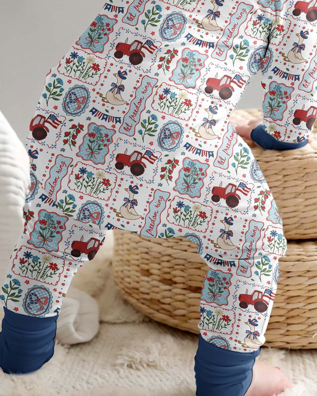 Patriotic USA Silly Goose Family Matching Bamboo Convertible Zippy
