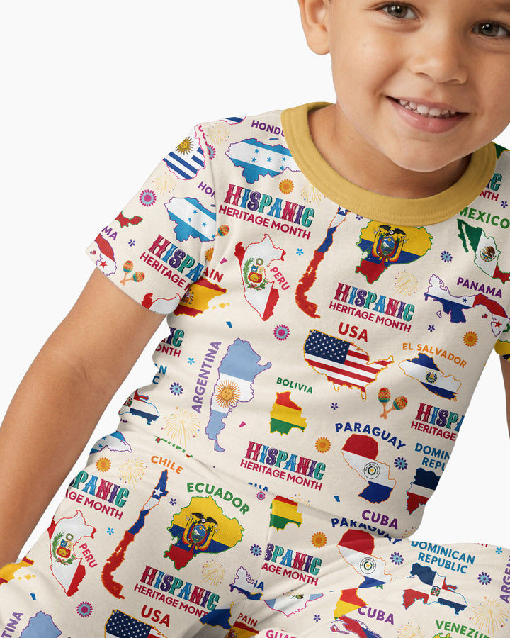 Conjunto de pijama de dos piezas de manga corta de bambú