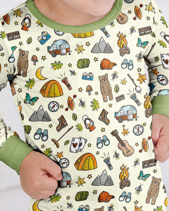 Love Camping Matching Family Bamboo Two Piece Long Sleeve Pajama Set