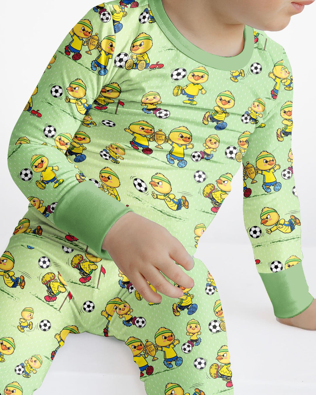 Brasil Soccer Fan Family Matching Bamboo Two Piece Long Sleeve Pajama Set