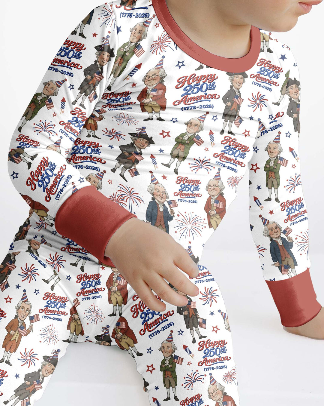 Party Like It's 1776 Family Matching Bamboo Two Piece Long Sleeve Pajama Set