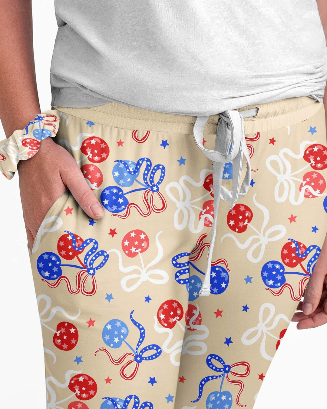 Cherry America 4th of July  Bamboo Women Pajama Set