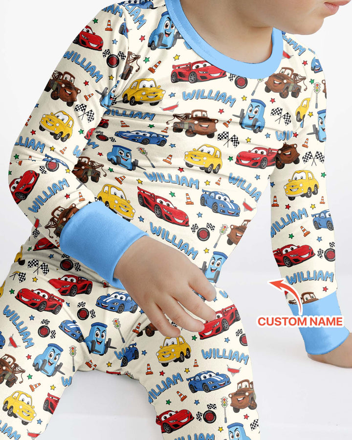 New Version Car Movie Bamboo Two Piece Long Sleeve Pajama Set