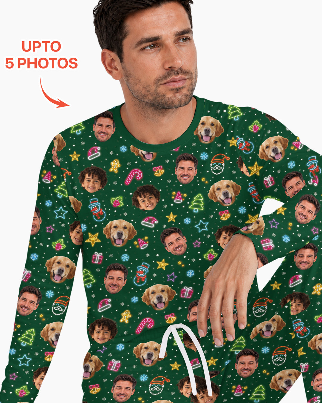 Christmas Faces Bamboo Men's Pajama Set