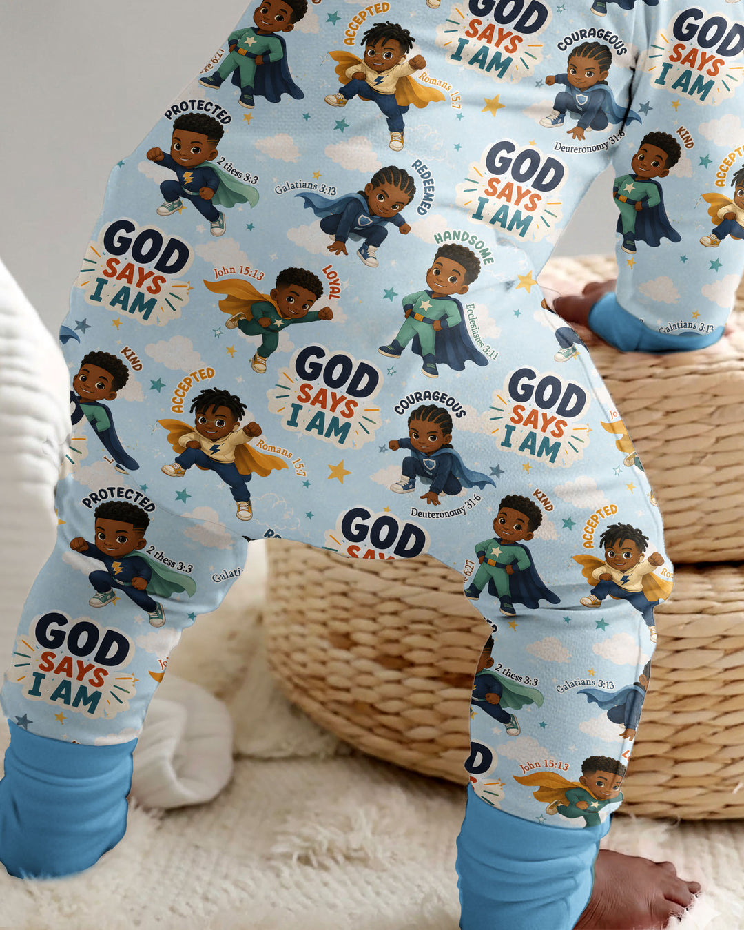 God Says I Am Black Superheroes Bamboo Convertible Zippy