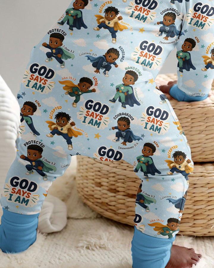 God Says I Am Black Superheroes Bamboo Convertible Zippy