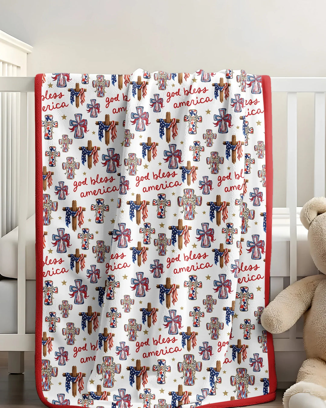 God Bless America Family Matching Bamboo Blanket