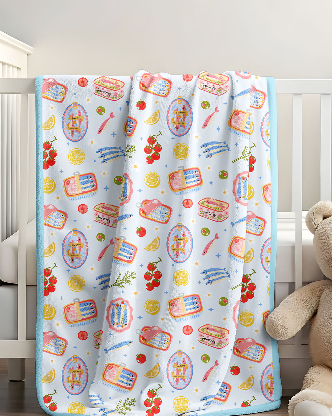 Preppy Sardines Bamboo Blanket