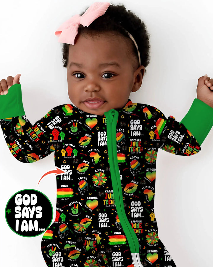 God Says I Am Juneteenth Blessings Bamboo Convertible Zippy