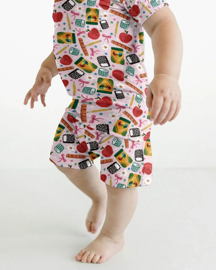 Little Learner Bamboo Two Piece Short Sleeve Shorts Pajama Set
