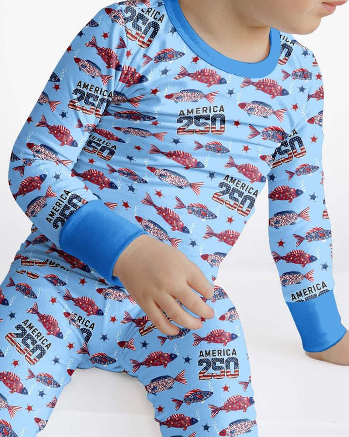 Conjunto de pijama de dos piezas de bambú de manga larga
