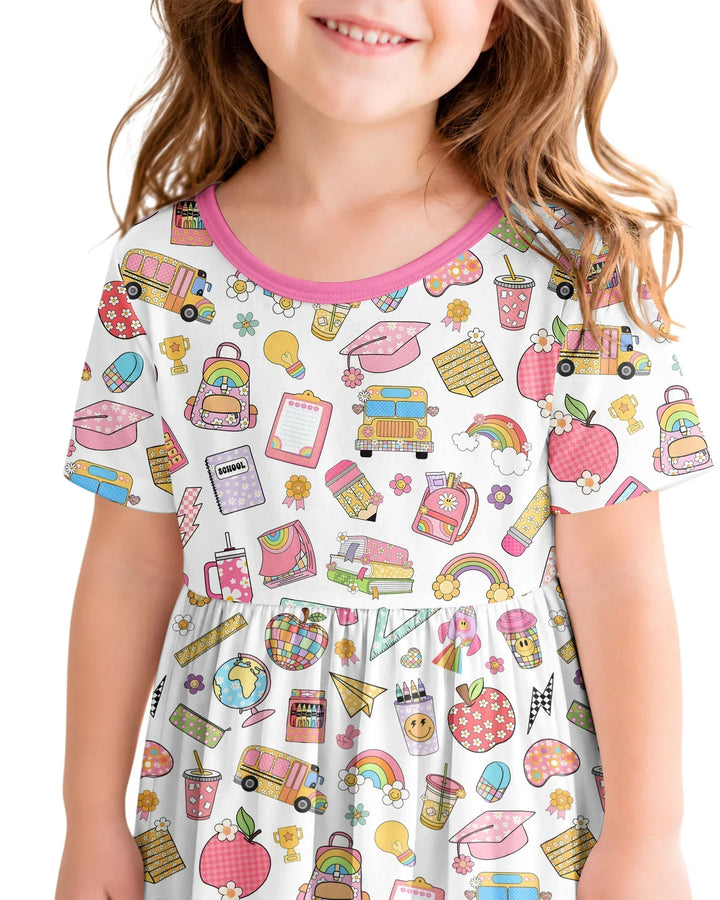 Preppy Back to School Bamboo Twirl Dress