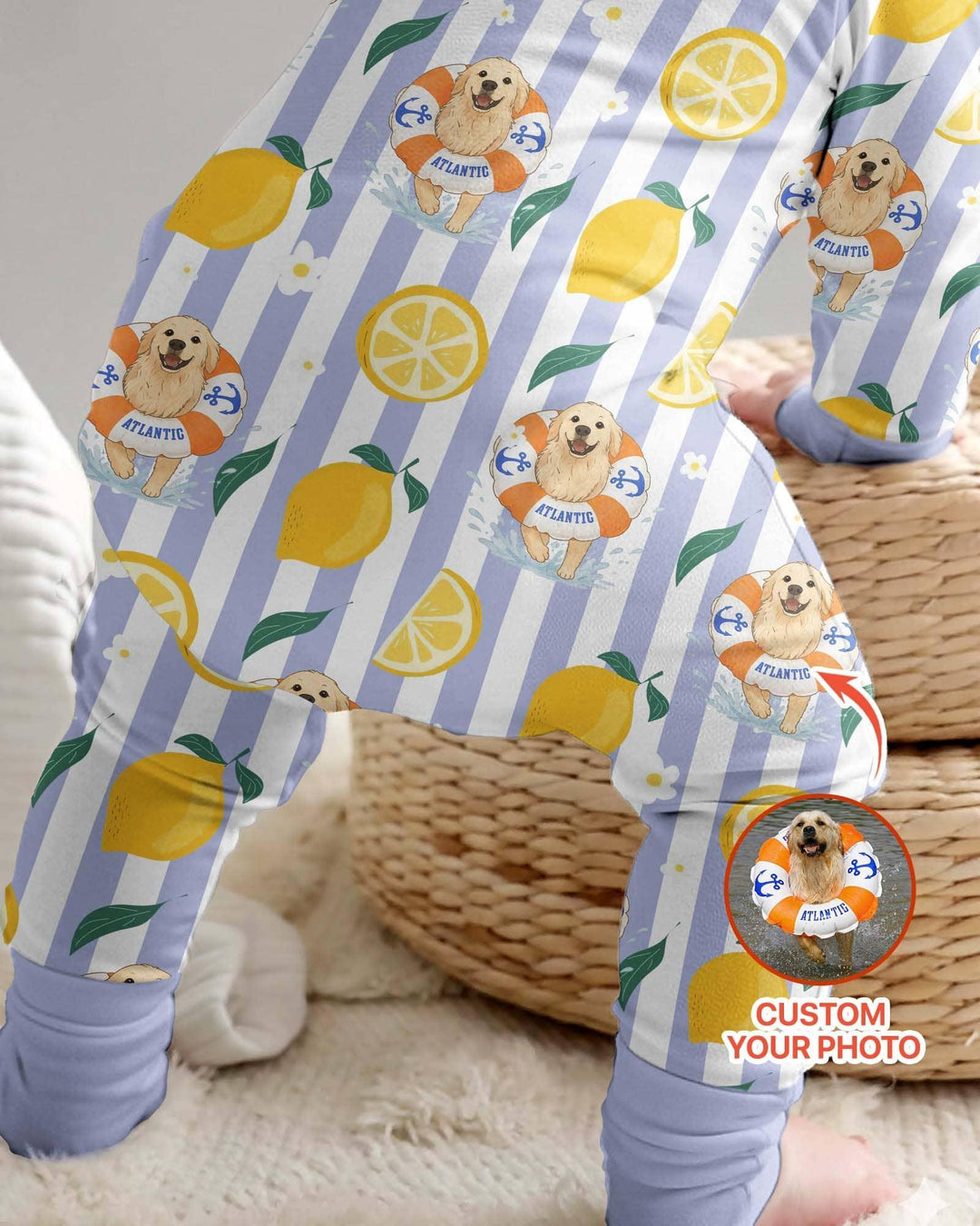 Gerippte Babykleidung mit individuellem Foto - Weich &amp; Skizzenhaft