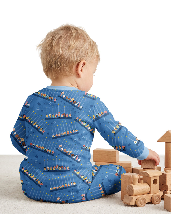 Hanukkah Cozy Night Bamboo Two Piece Long Sleeve Pajama Set