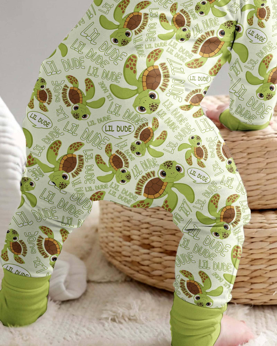 Custom Name Version Father and Son Turtle Bamboo Convertible Zippy