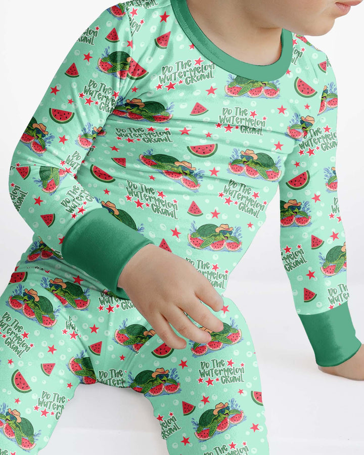 Zweiteiliges Langarm-Pyjama-Set mit Sommerfrüchten