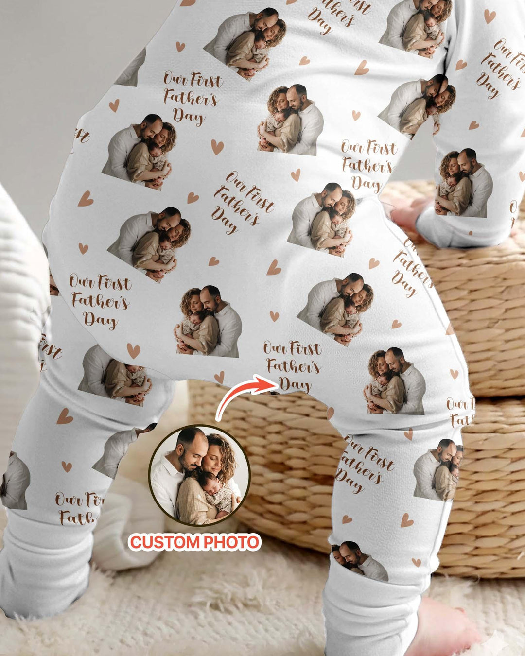 Foto personalizada Nuestro primer (invierno/Navidad/etc.) como padres Bambú Convertible con cremallera