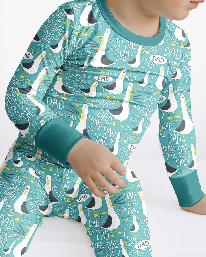 Funny Seagull DAD Bamboo Two Piece Long Sleeve Pajama Set