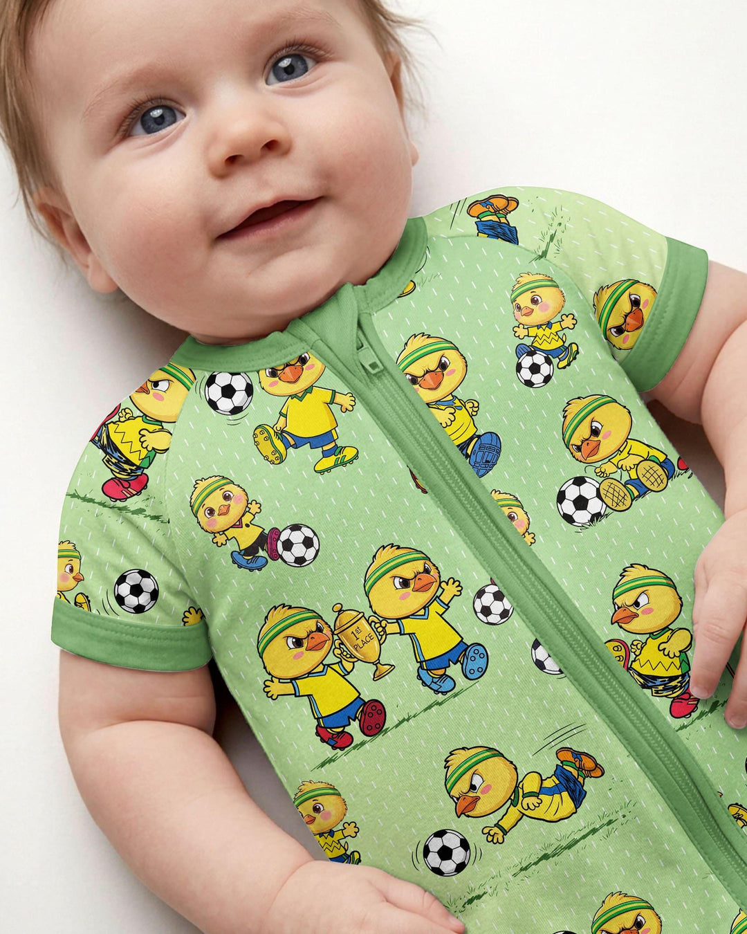 Brasil Soccer Fan Family Matching Bamboo Shorty Zippy