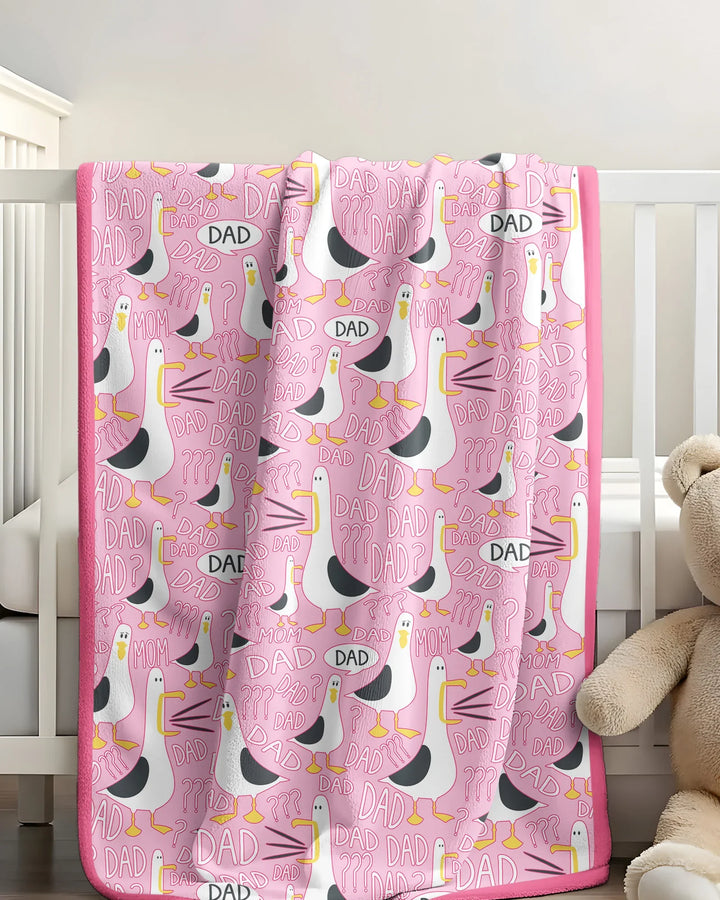 Funny Seagull DAD Bamboo Blanket