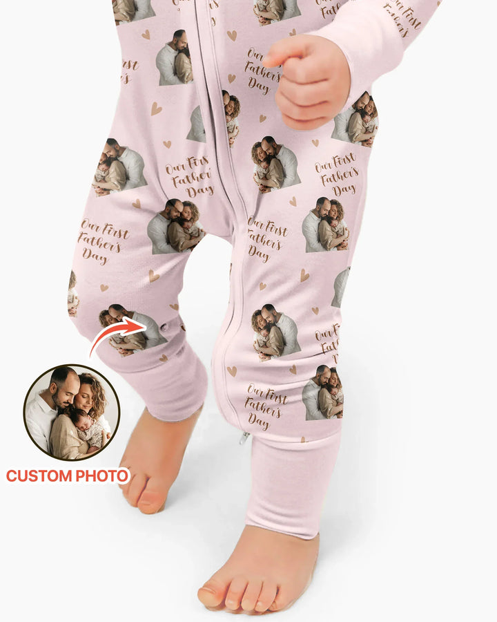 Foto personalizada Nuestro primer (invierno/Navidad/etc.) como padres Bambú Convertible con cremallera