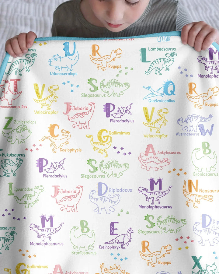Dino Alphabet ABC Bamboo Blanket