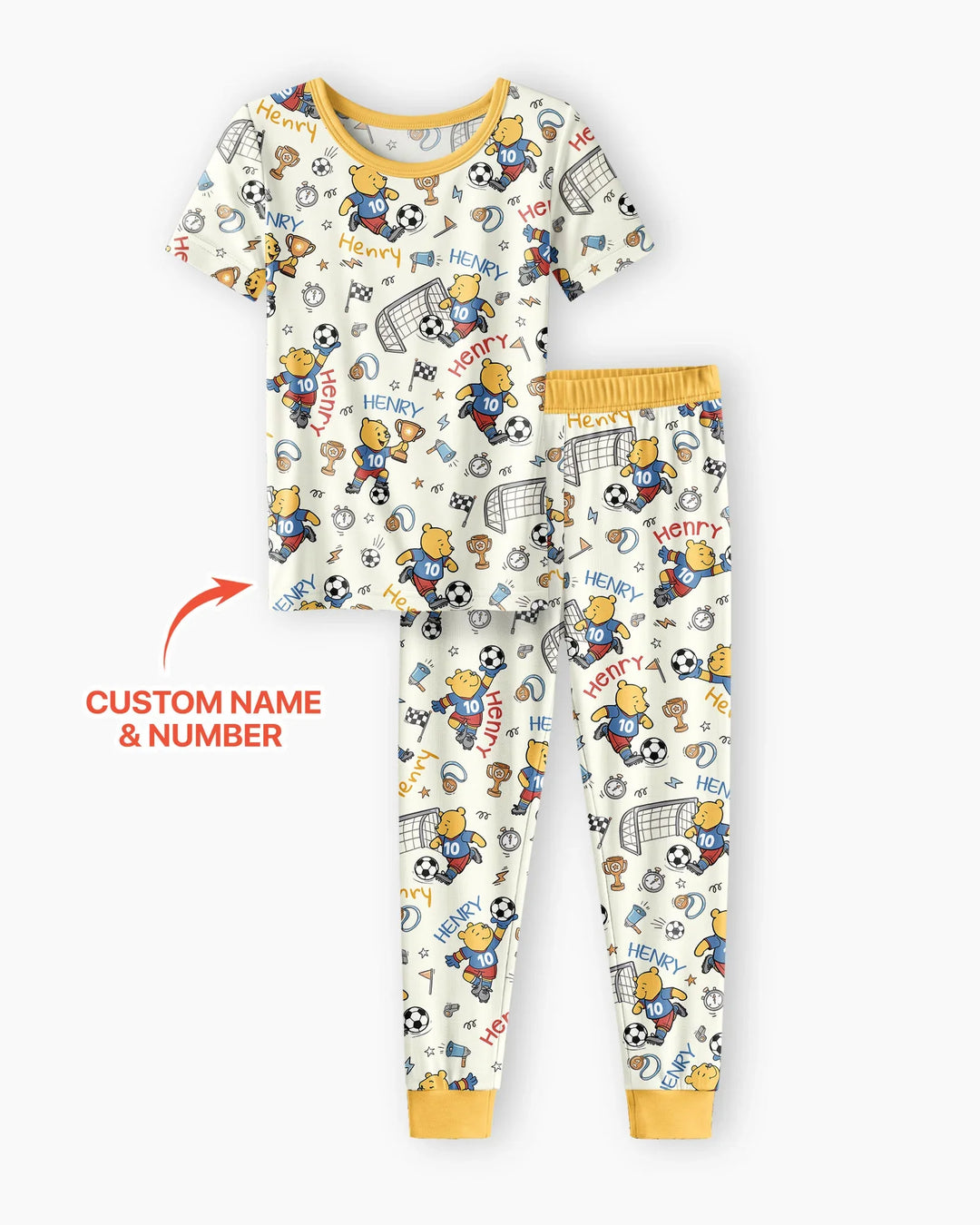 Conjunto de pijama de dos piezas de bambú de manga corta, plantilla personalizada