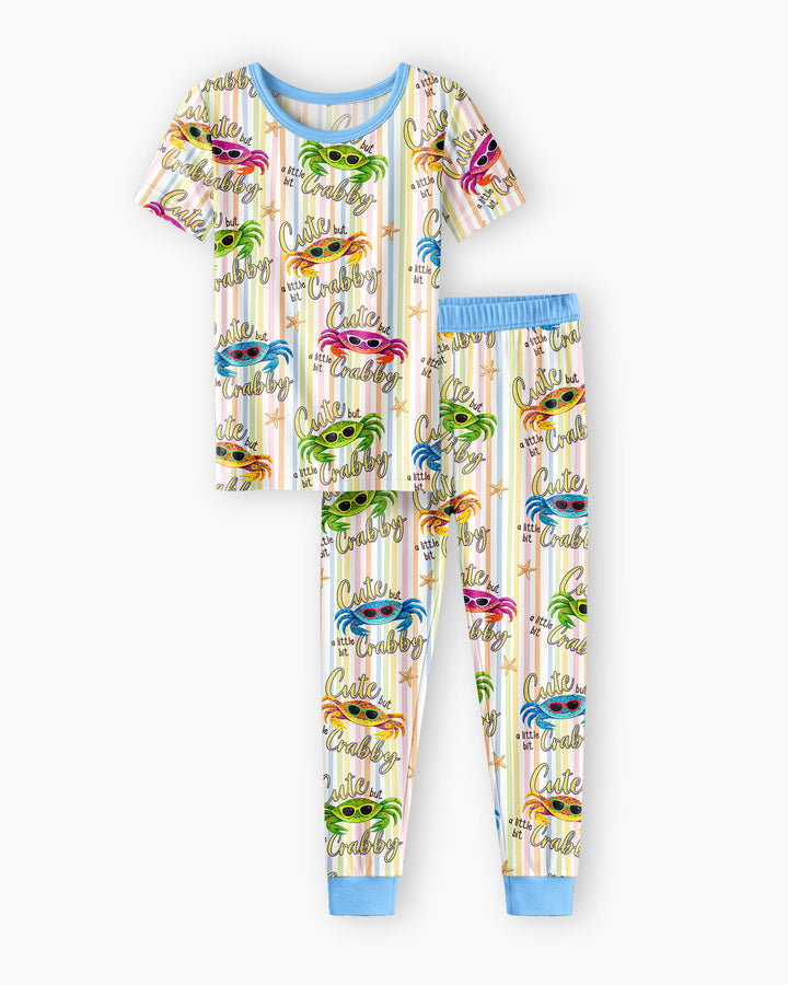 Zweiteiliges, kurzärmliges Pyjama-Set mit Marienkäfern