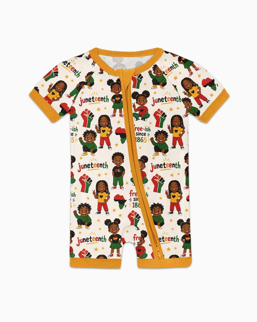 Juneteenth Free-ish Since 1865 Bamboo Shorty Zippy