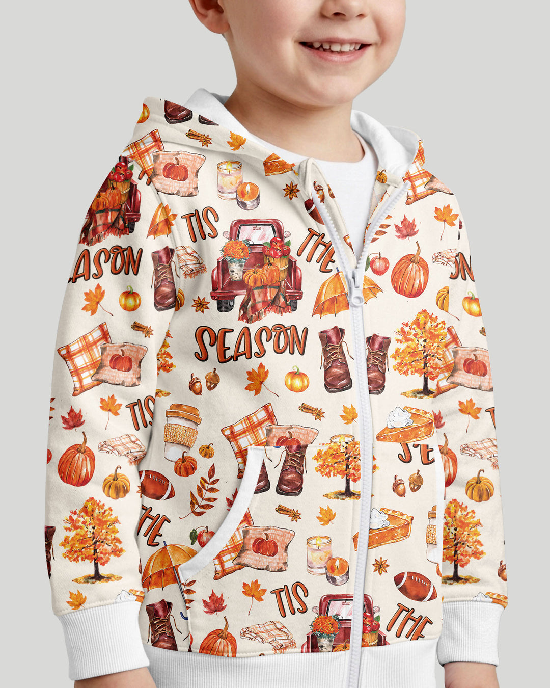 Fall Tis the Season Bamboo Zip Hoodie