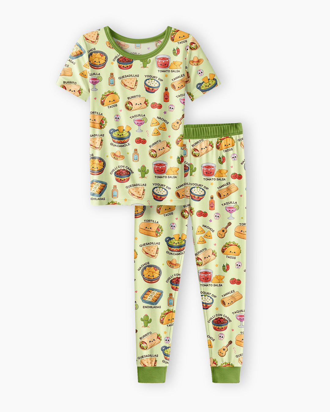 Conjunto de pijama de dos piezas de manga corta de bambú