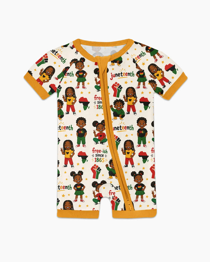 Juneteenth Free-ish Since 1865 Bamboo Shorty Zippy