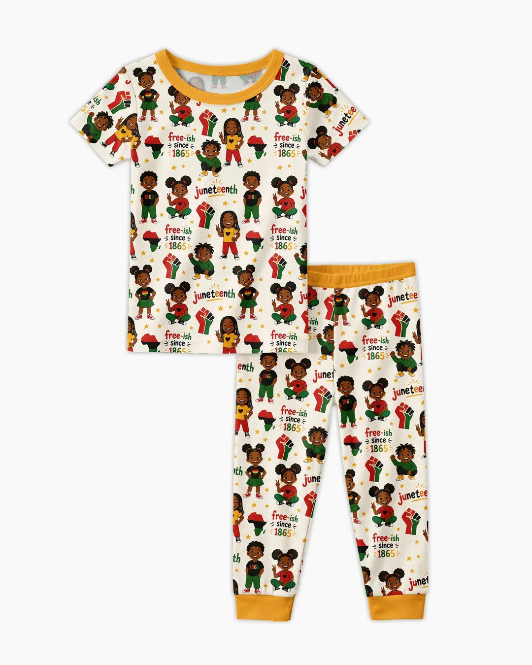 Juneteenth Free-ish Since 1865 Bamboo Two Piece Short Sleeve Pajama Set