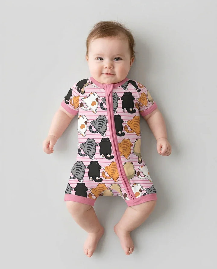 Funny Cat Butts Club Family Matching Bamboo Shorty Zippy