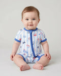 Red, White & Beachy Family Matching Bamboo Shorty Zippy