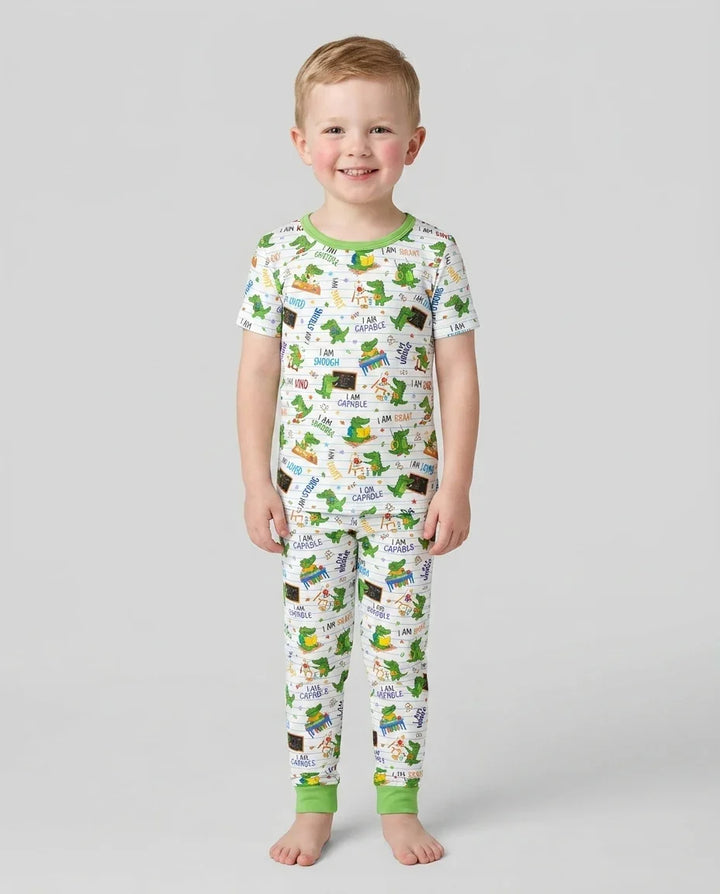 Brave Gator Days Bamboo Two Piece Short Sleeve Pajama Set