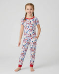 Patriotic Mallard Duck Bamboo Two Piece Short Sleeve Pajama Set