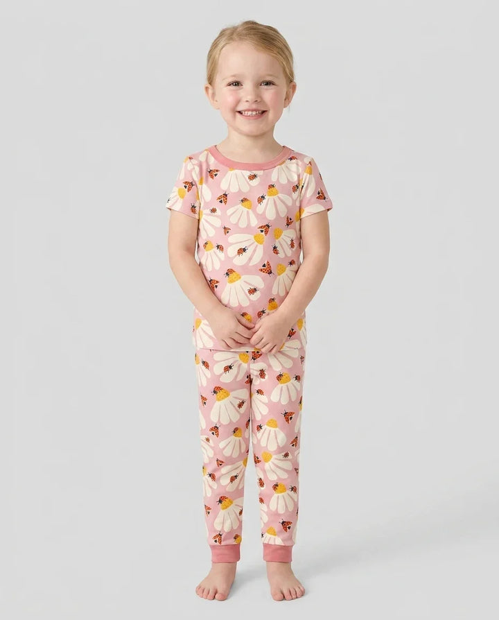 Pijama de dos piezas de bambú de manga corta Lucky Little Bug