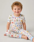 Fabric Alphabet Letters Bamboo Two Piece Short Sleeve Pajama Set