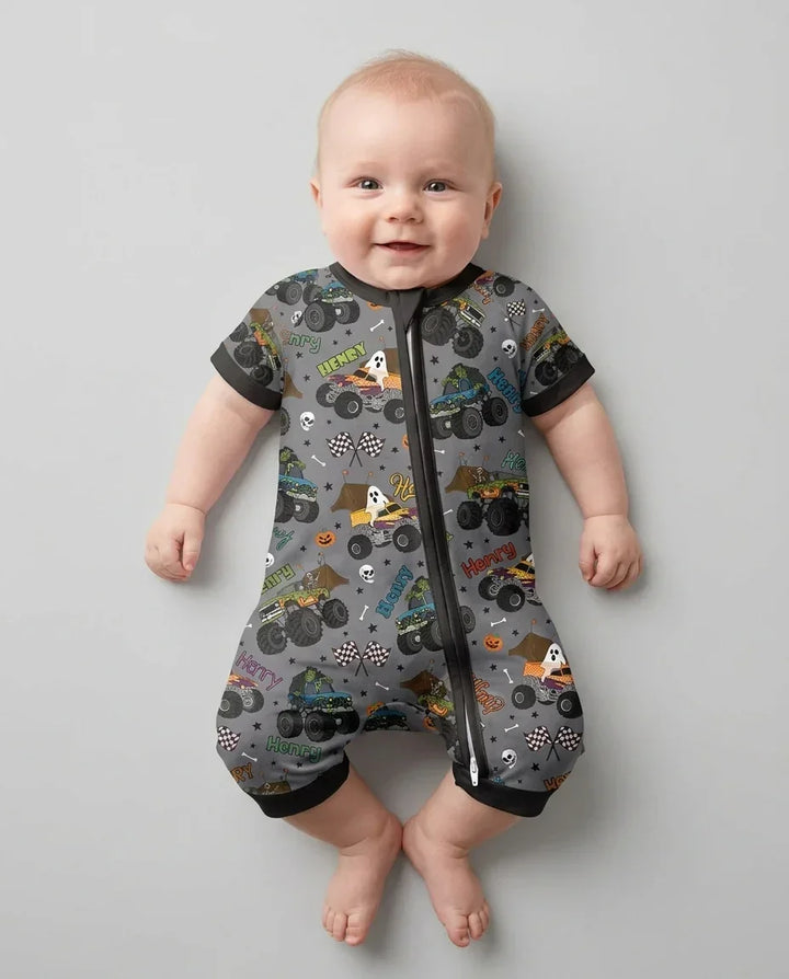 Plantilla PERSONALIZADA de Bambú Pijama Corto con Cremallera
