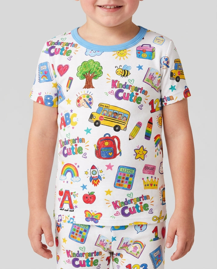 Kindergarten Cutie Bamboo Two Piece Short Sleeve Pajama Set