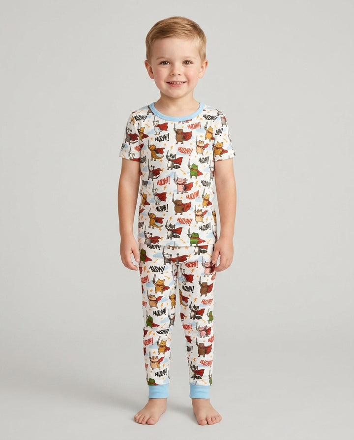 Zweiteiliges, kurzärmliges Pyjama-Set mit Marienkäfern