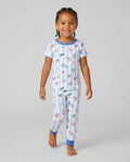 Red, White & Beachy Family Matching Bamboo Two Piece Short Sleeve Pajama Set