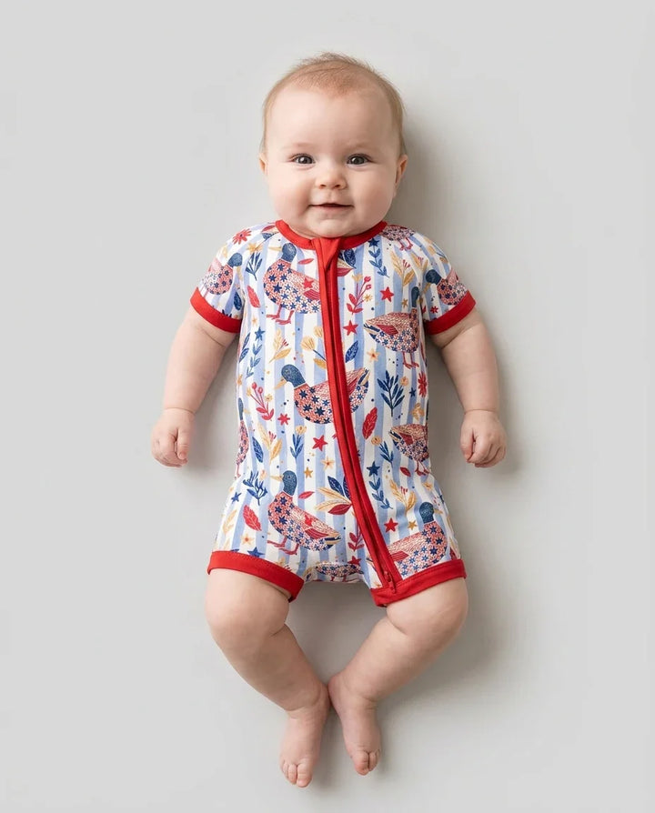Patriotic Mallard Duck Bamboo Shorty Zippy