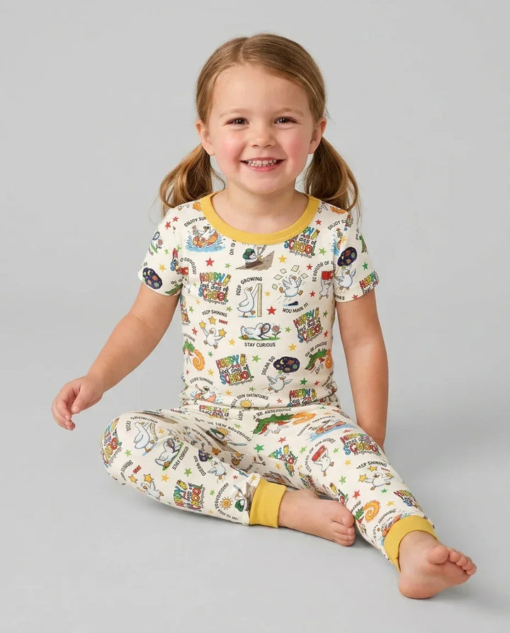 Silly Goose Happy Last Day of School Bamboo Two Piece Short Sleeve Pajama Set